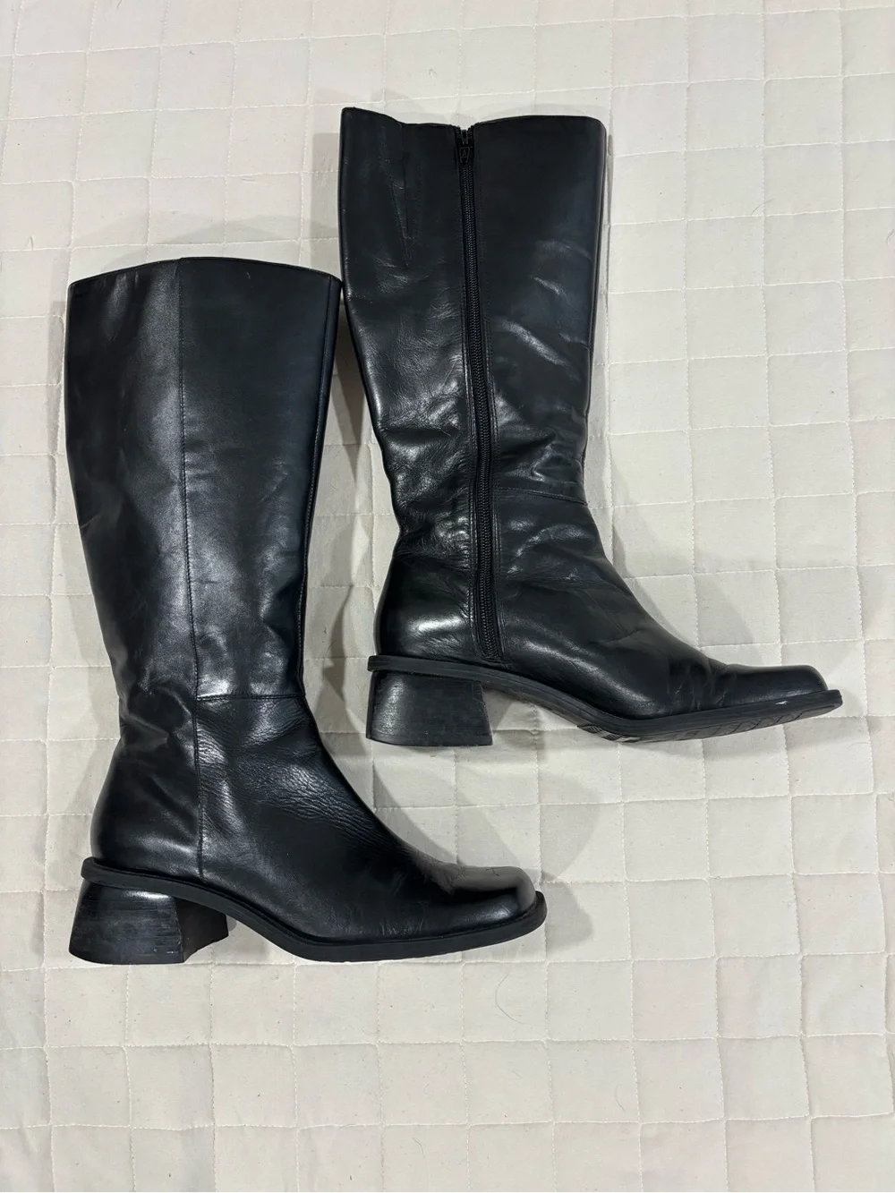 Women's Black Over-the-Knee Leather Boots